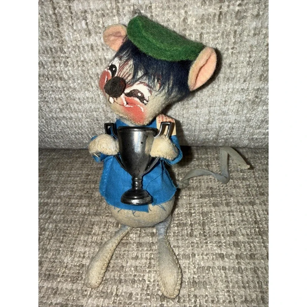 Lot Of 3 Vintage Annalee Mobilitee collectible mouse dolls 1971 Bowling, Fishing